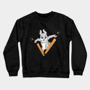 Beautiful rabbit as a skier Crewneck Sweatshirt